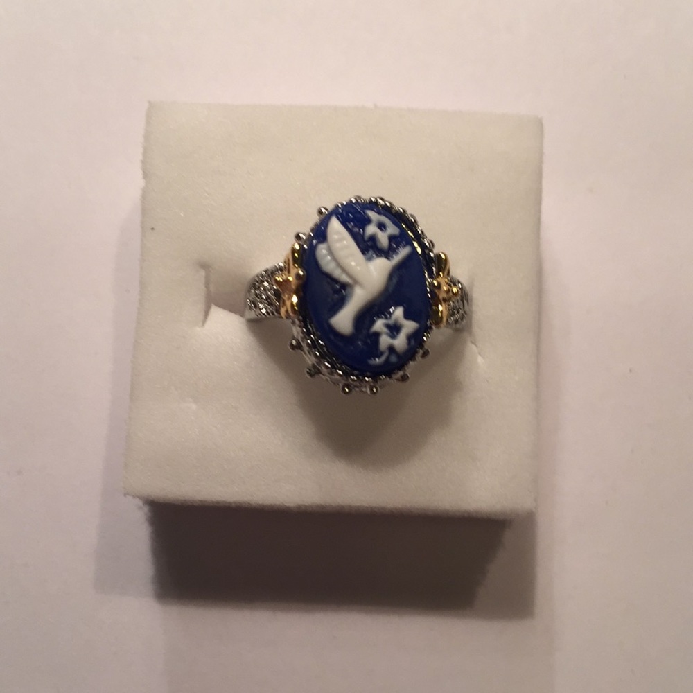 925(sterling silver) Blue gemstone size 7 RING - Picture 2 of 4